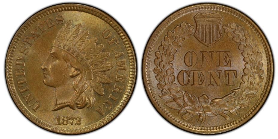 The highest recorded auction price for an 1872 Indian Head Penny is around $15,000