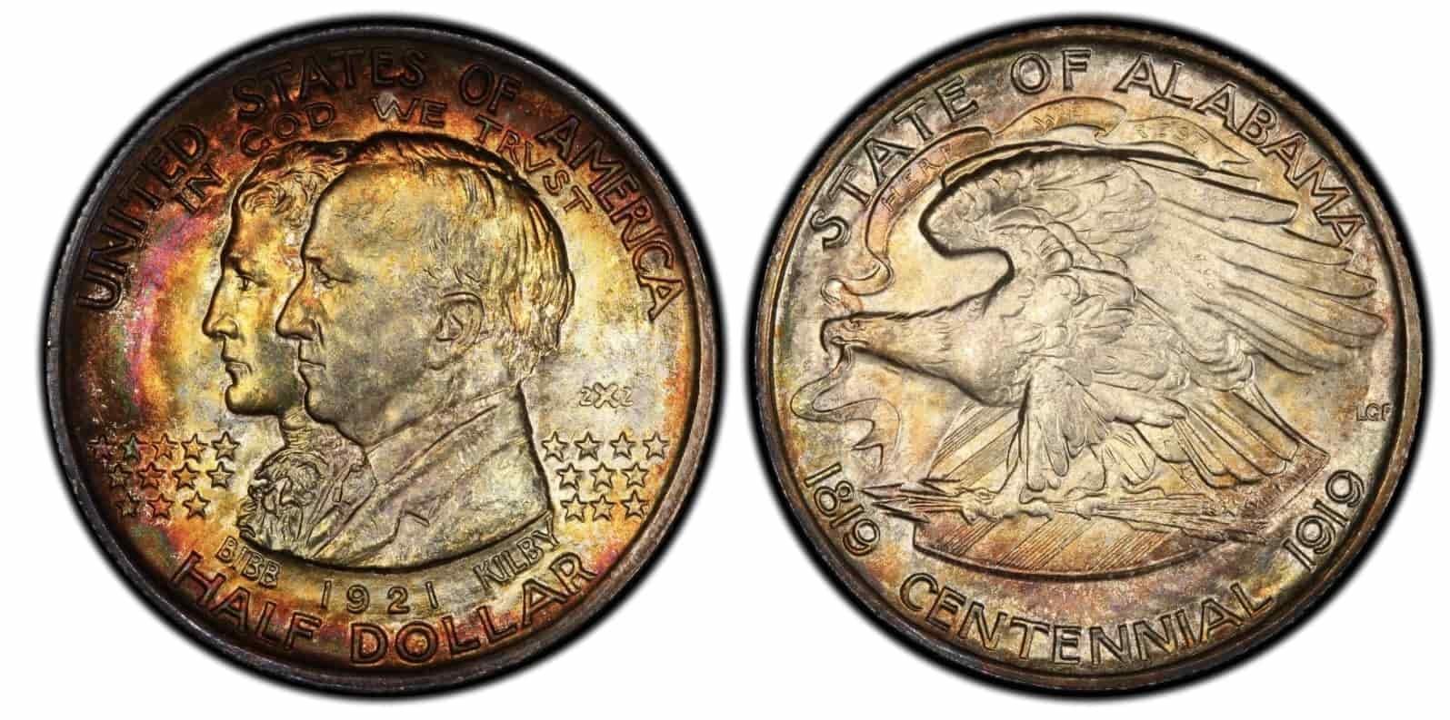 1921 Alabama Centennial Commemorative Silver Half Dollar