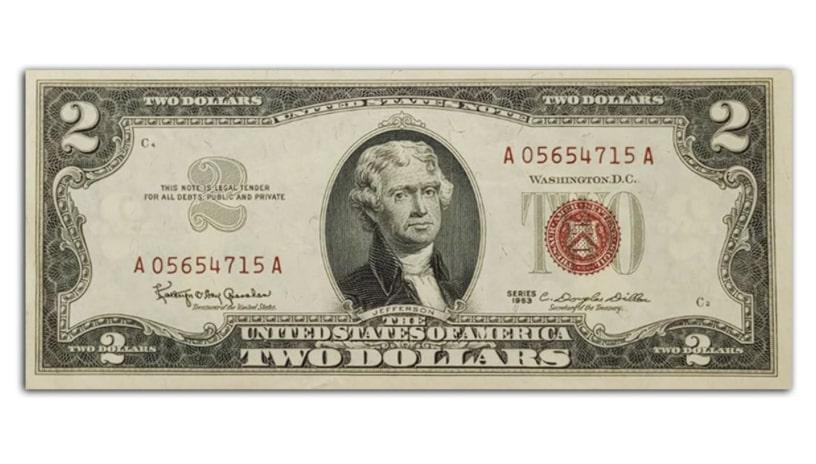 dollar bills worth money - 1963 $2 Red Seal Note