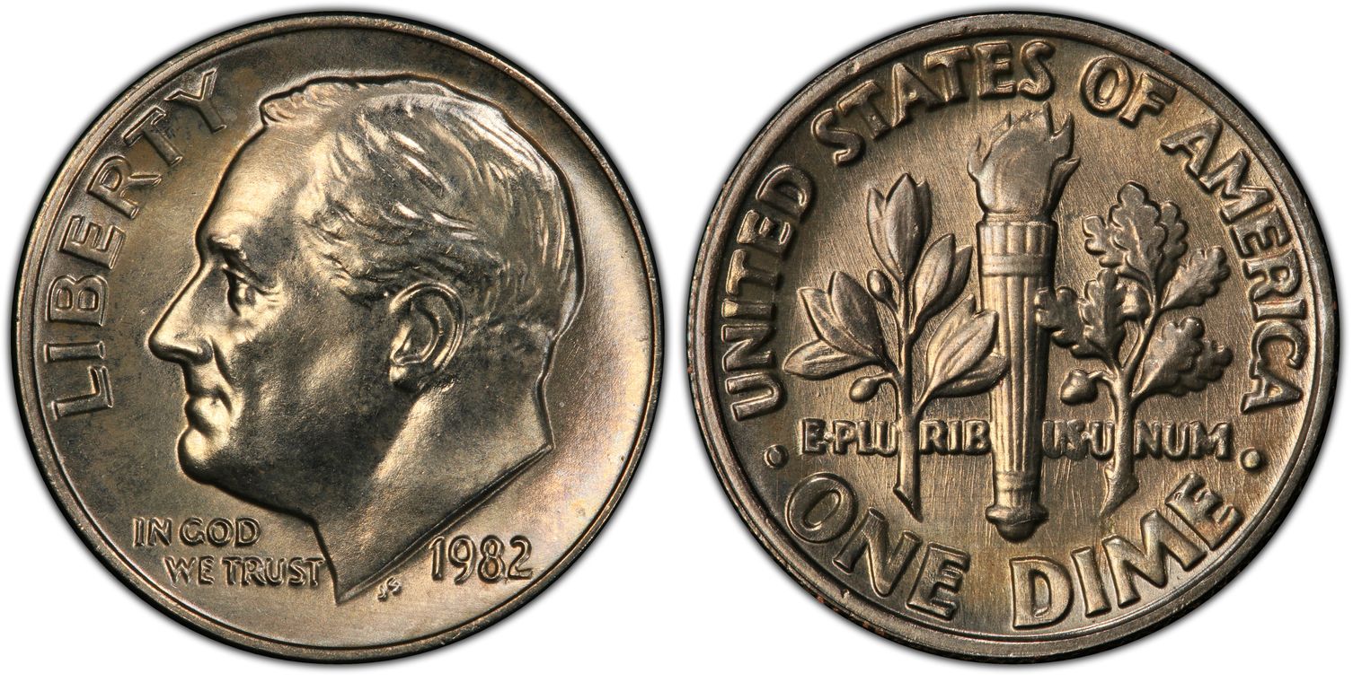 1982 No Mint Mark Roosevelt Dime