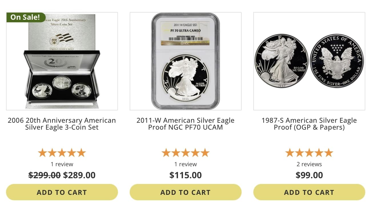 proof silver eagles for sale