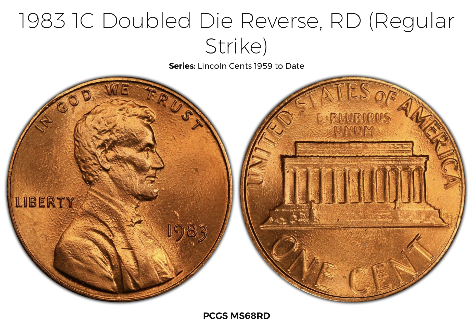 1983-P Doubled Die Reverse Lincoln cent